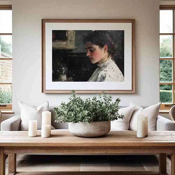 Modern Organic Victorian Woman Wall Art - Elegant Timeless Portrait for Home Decor - Avr Pixel - Avr Pixel