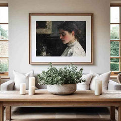 Modern Organic Victorian Woman Wall Art - Elegant Timeless Portrait for Home Decor - Avr Pixel - Avr Pixel