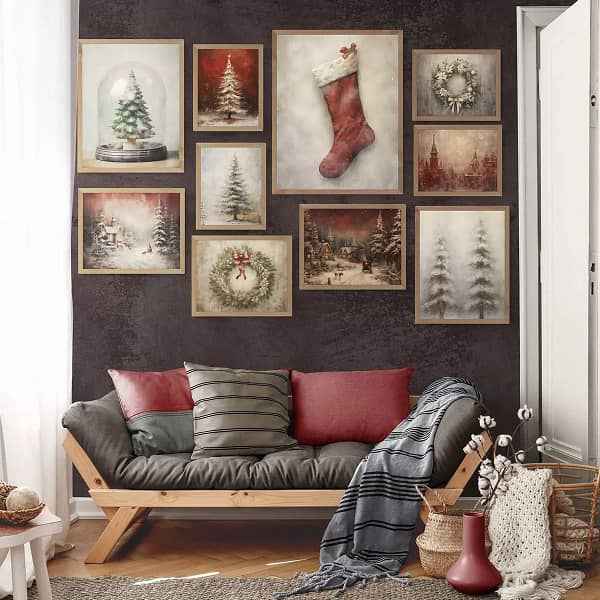 Christmas Wall Art | Printable  Set of 10  Prints  | Vintage Farmhouse ready | Print to fit 51 sizes WAS1SET10 _ Avr pixel - Avr Pixel