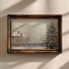 Christmas Wall Art | Rustic Winter Scene  - Snowy Tree Farmhouse Decor _ Avr pixel - Avr Pixel