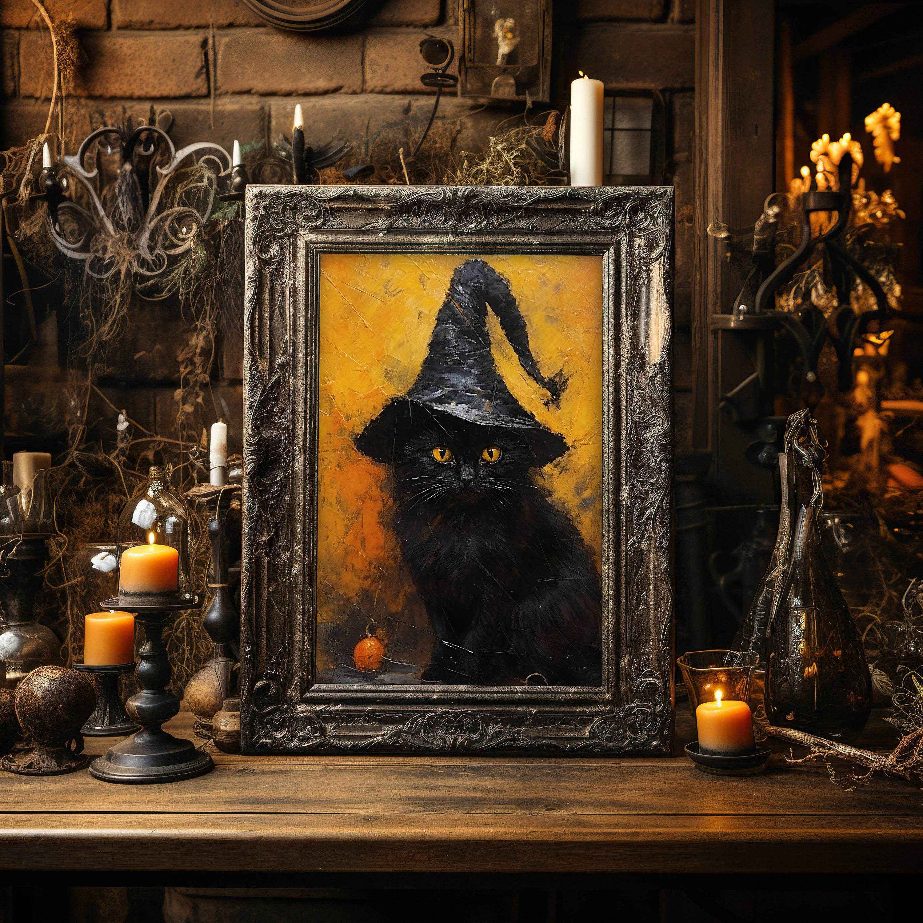 Halloween Wall Art - Black Cat Spooky Decor Poster | Avr Pixel - Avr Pixel
