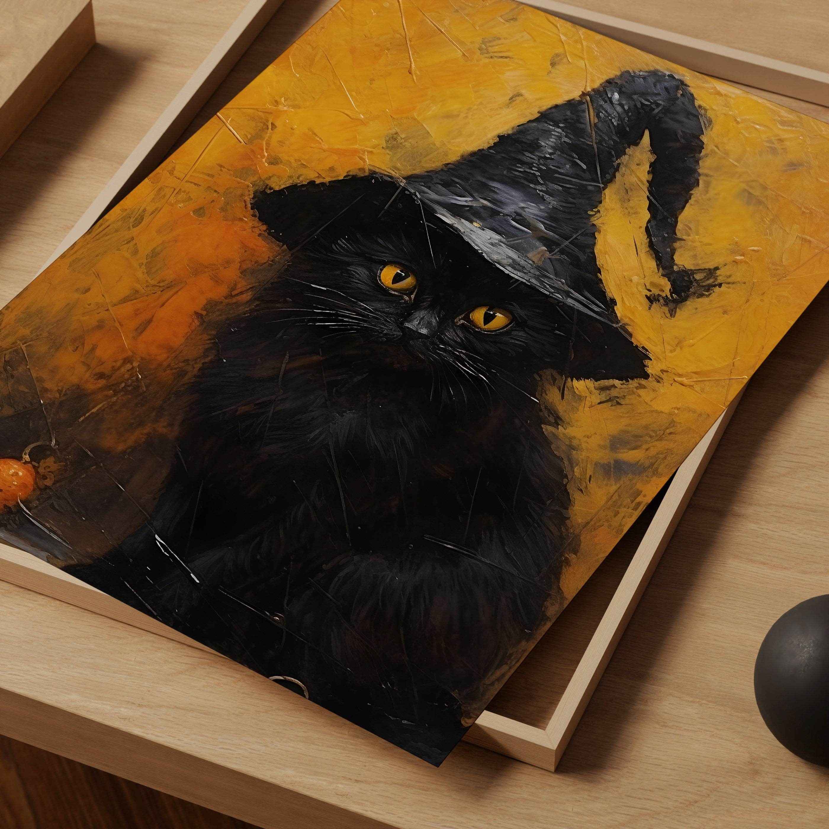 Halloween Wall Art - Black Cat Spooky Decor Poster | Avr Pixel - Avr Pixel