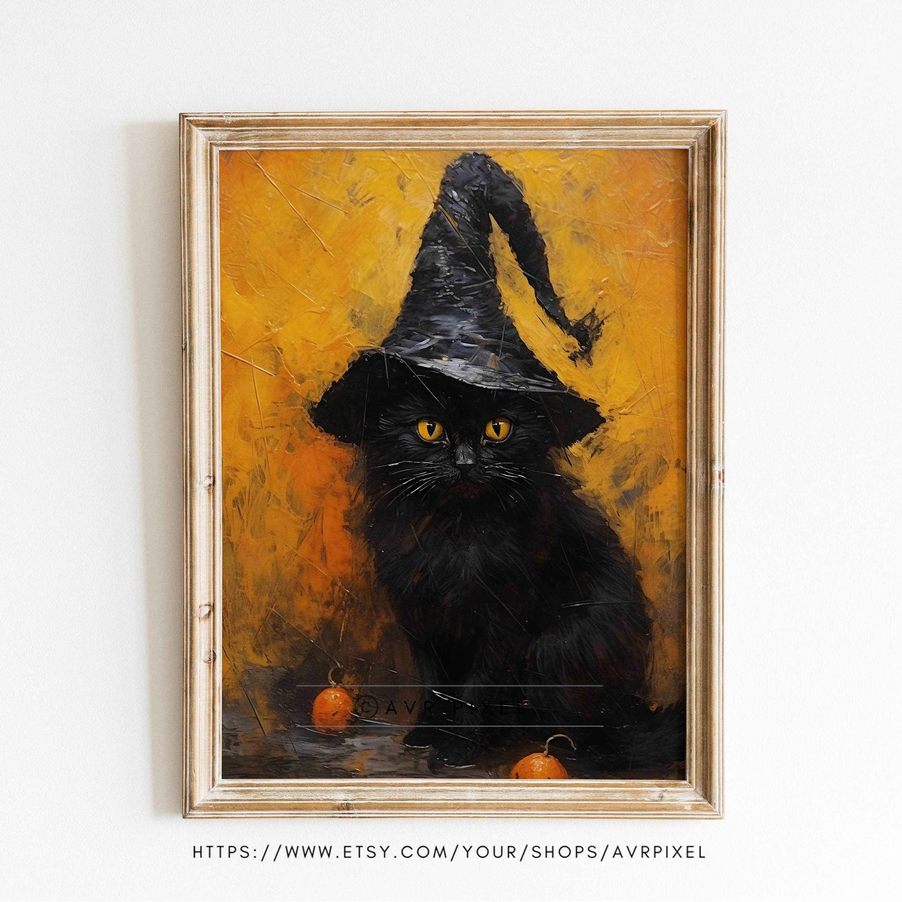 Halloween Wall Art - Black Cat Spooky Decor Poster | Avr Pixel - Avr Pixel