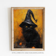 Halloween Wall Art - Black Cat Spooky Decor Poster | Avr Pixel - Avr Pixel