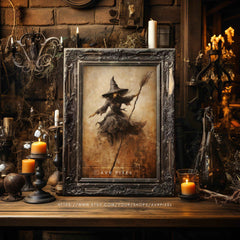 Halloween Witch Wall Art | Spooky Boho Printable Decor by Avr Pixel - Avr Pixel