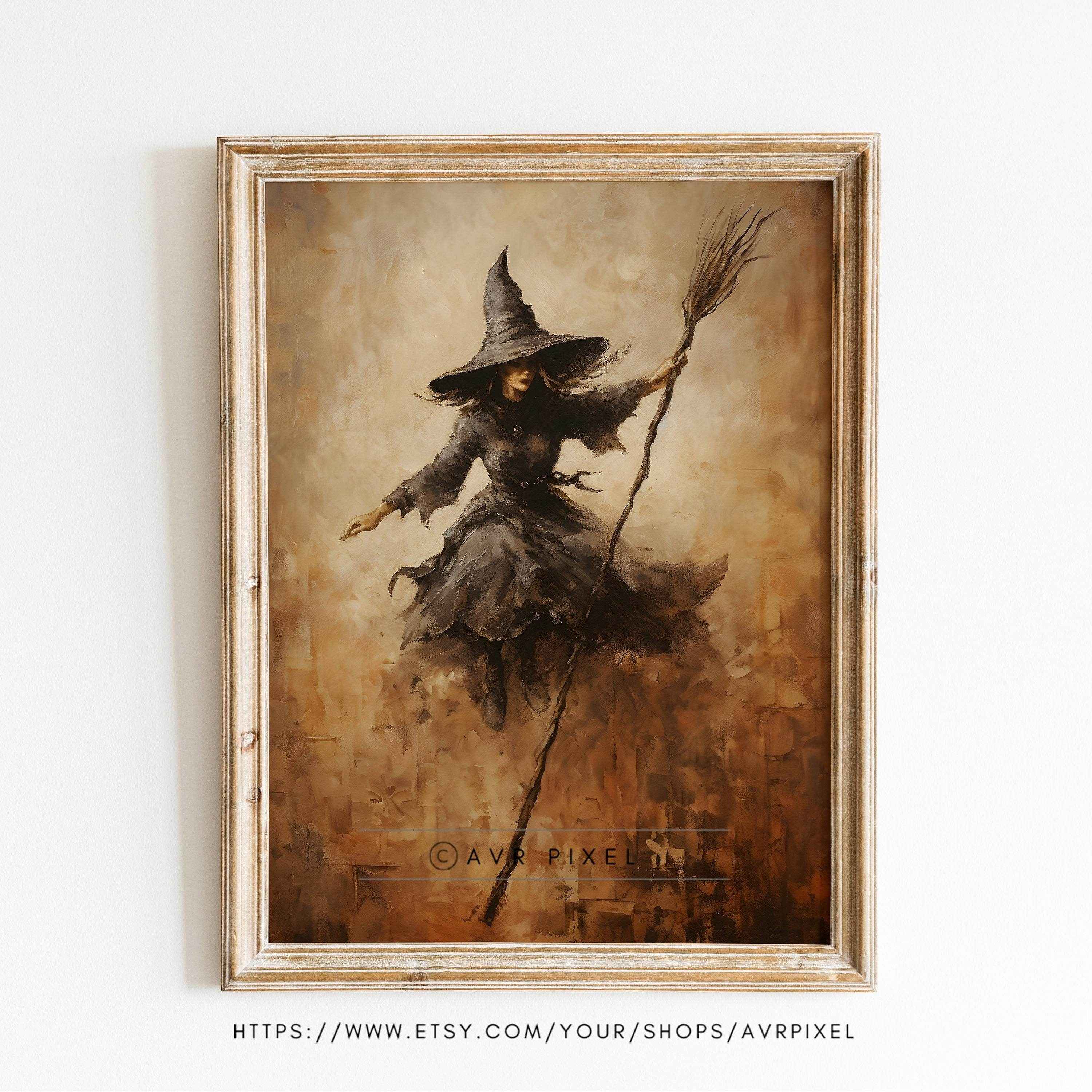 Halloween Witch Wall Art | Spooky Boho Printable Decor by Avr Pixel - Avr Pixel