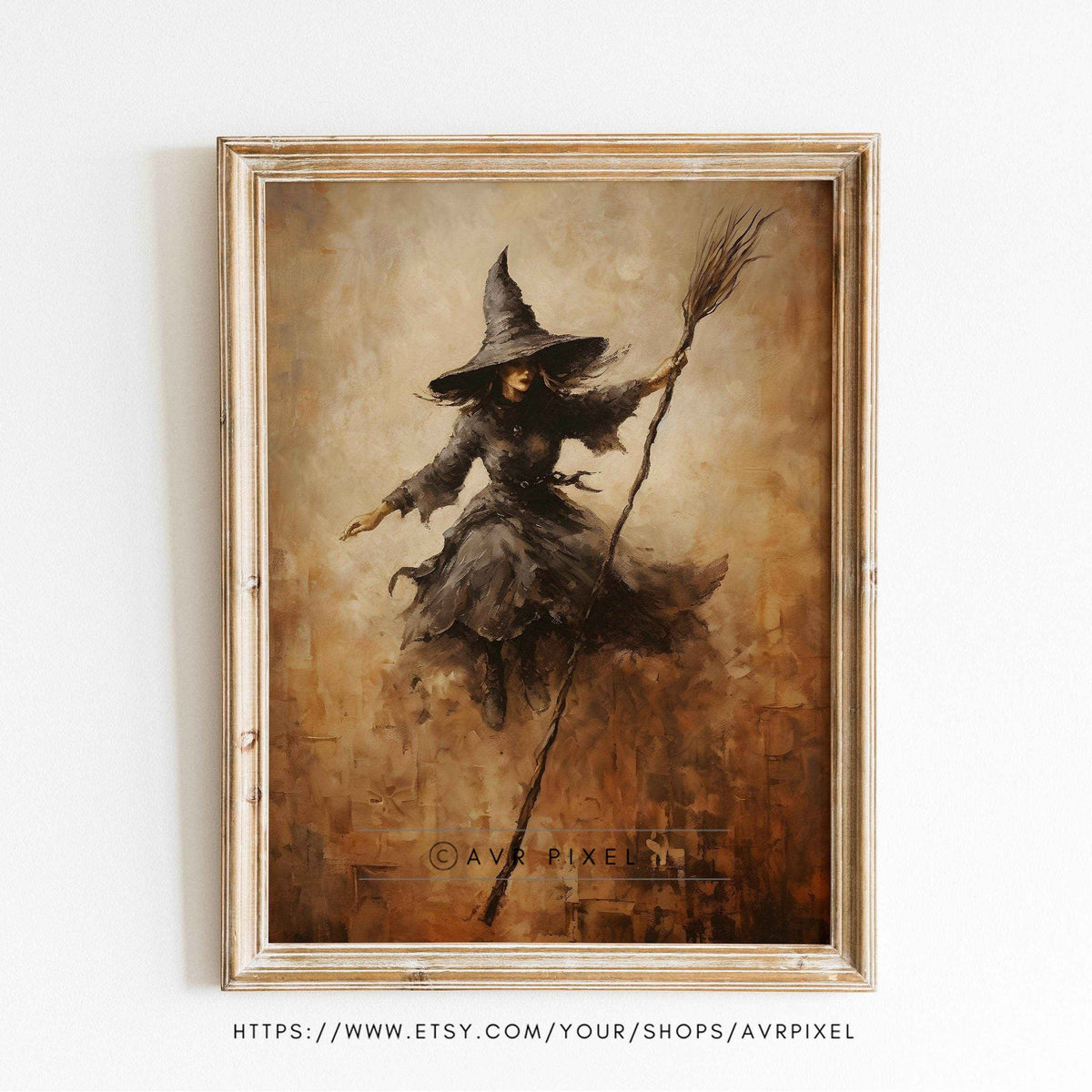 Halloween Witch Wall Art | Spooky Boho Printable Decor by Avr Pixel - Avr Pixel