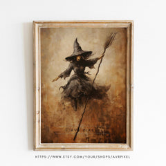 Halloween Witch Wall Art | Spooky Boho Printable Decor by Avr Pixel - Avr Pixel