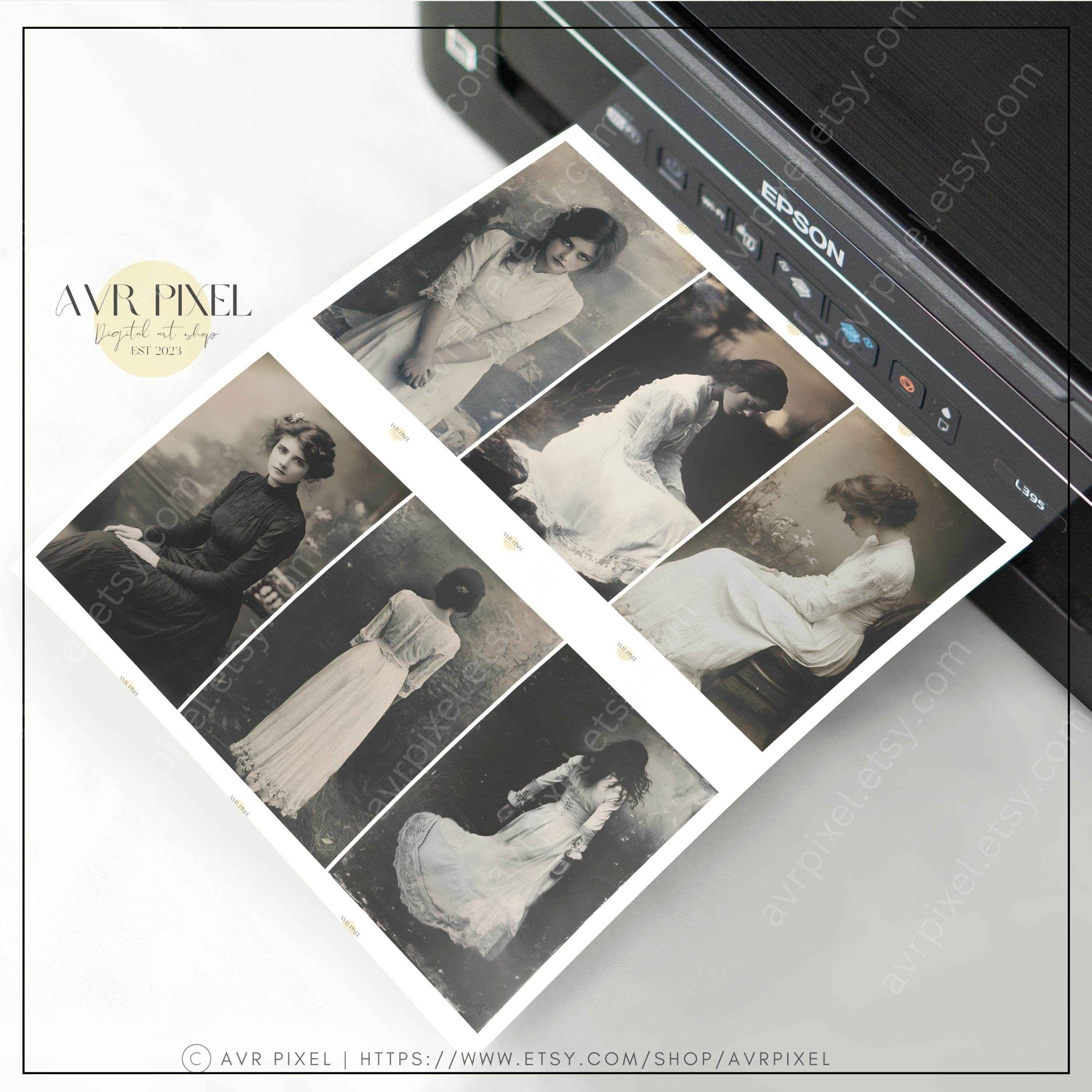 Moody Vintage Muses Portrait Collection | Scrapbooking & Journaling Ephemera | Halloween Crafts JJES32SET43 _ Avr pixel - Avr Pixel