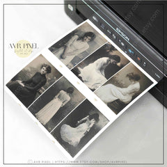 Moody Vintage Muses Portrait Collection | Scrapbooking & Journaling Ephemera | Halloween Crafts JJES32SET43 _ Avr pixel - Avr Pixel