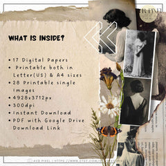 Moody Vintage Muses Portrait Collection | Scrapbooking & Journaling Ephemera | Halloween Crafts JJES32SET43 _ Avr pixel - Avr Pixel