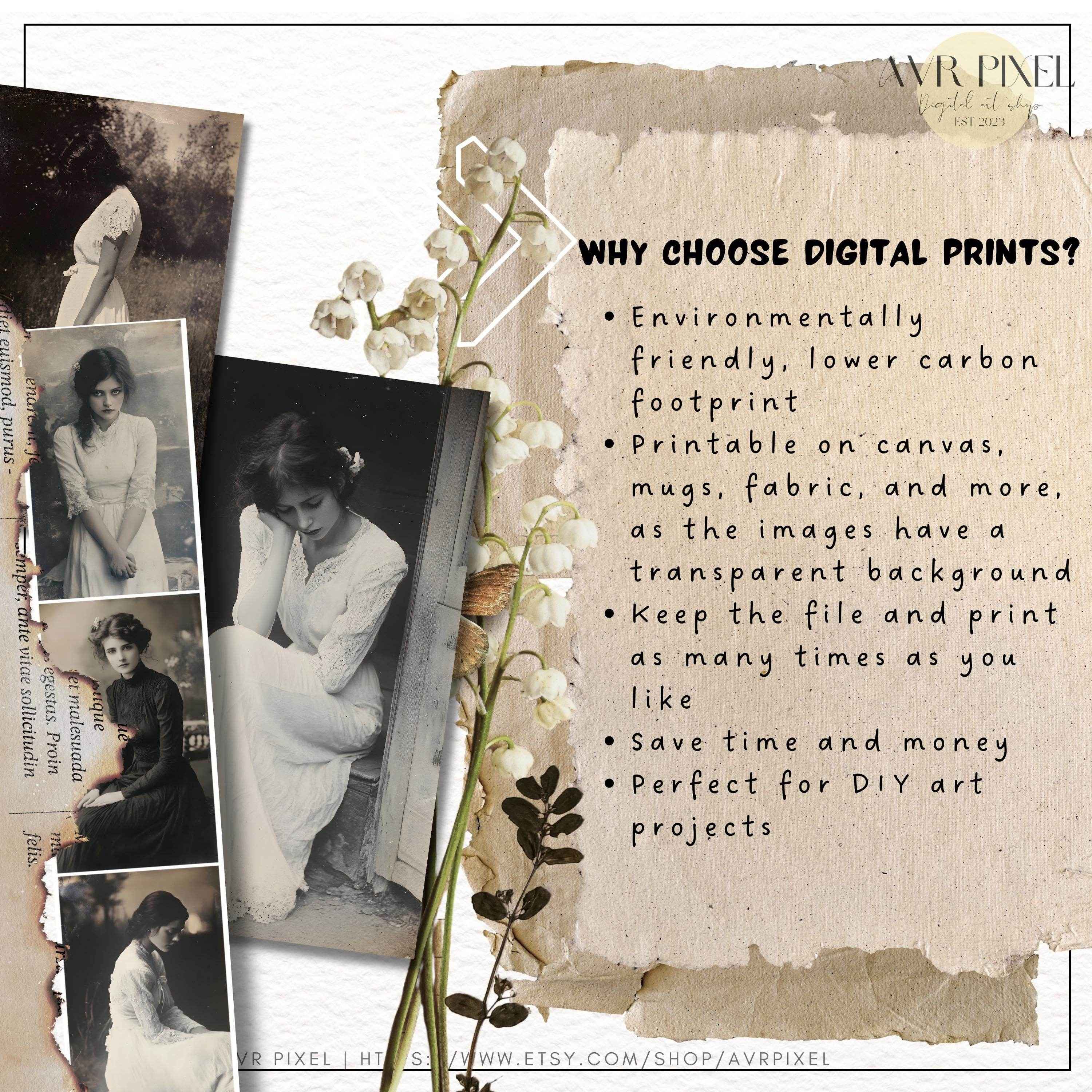 Moody Vintage Muses Portrait Collection | Scrapbooking & Journaling Ephemera | Halloween Crafts JJES32SET43 _ Avr pixel - Avr Pixel