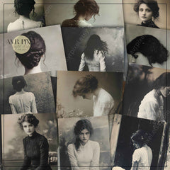 Moody Vintage Muses Portrait Collection | Scrapbooking & Journaling Ephemera | Halloween Crafts JJES32SET43 _ Avr pixel - Avr Pixel