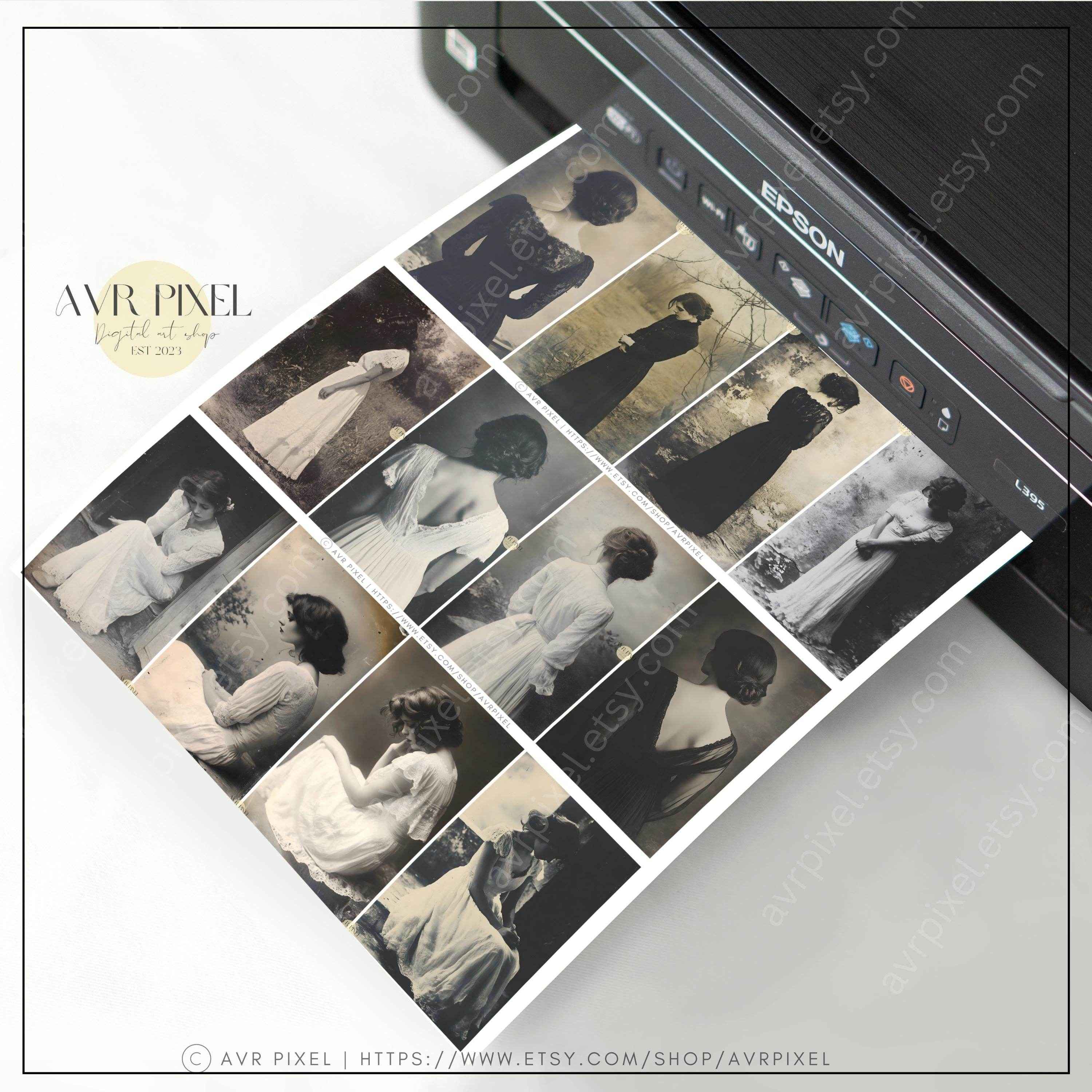 Moody Vintage Muses Portrait Collection | Scrapbooking & Journaling Ephemera | Halloween Crafts JJES32SET43 _ Avr pixel - Avr Pixel