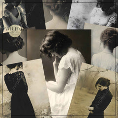 Moody Vintage Muses Portrait Collection | Scrapbooking & Journaling Ephemera | Halloween Crafts JJES32SET43 _ Avr pixel - Avr Pixel