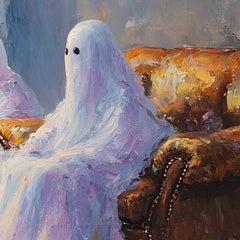 Halloween Wall Art - Vintage Spooky Ghostly Gathering by Avr Pixel - Avr Pixel