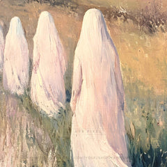 Halloween Wall Art - Ghosts Drifting to School Spooky Painting for Home Decor by Avr Pixel - Avr Pixel