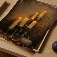 Halloween Wall Art | Gothic  Candle  - Vintage Spooky Decor Poster _ Avr pixel - Avr Pixel