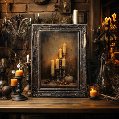 Halloween Wall Art | Gothic  Candle  - Vintage Spooky Decor Poster _ Avr pixel - Avr Pixel