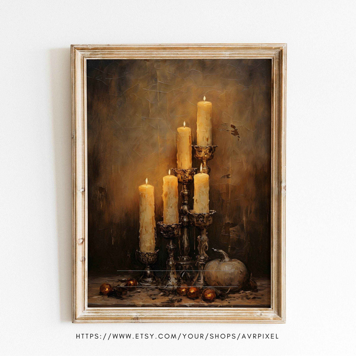 Halloween Wall Art | Gothic  Candle  - Vintage Spooky Decor Poster _ Avr pixel - Avr Pixel