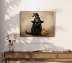 Halloween Black Cat Wall Art Digital Print by Avr Pixel _ Avr pixel - Avr Pixel