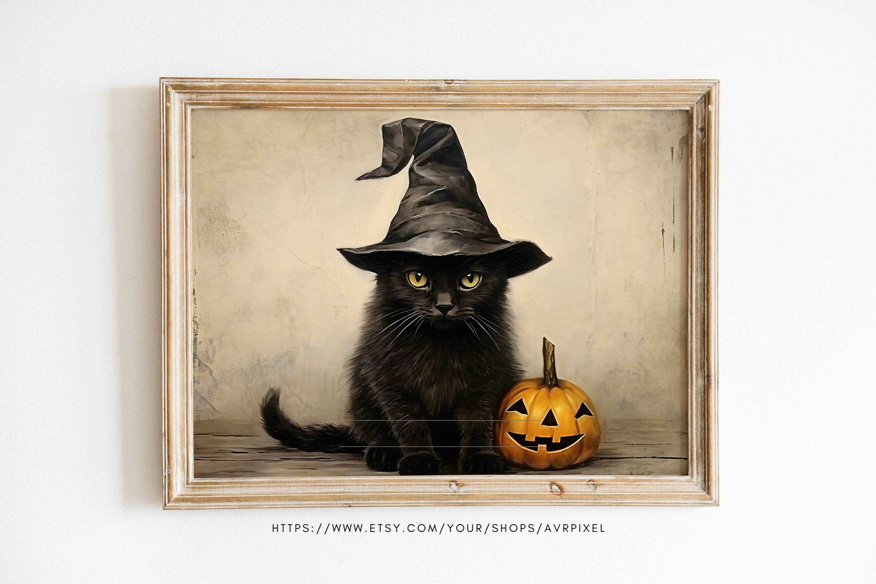 Halloween Black Cat Wall Art Digital Print by Avr Pixel _ Avr pixel - Avr Pixel