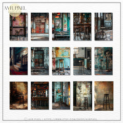 Vintage Industrial Scrapbooking Prints | 15 Grungy Digital Backgrounds for Junk Journal & Crafts JJES12SET15 _ Avr pixel - Avr Pixel