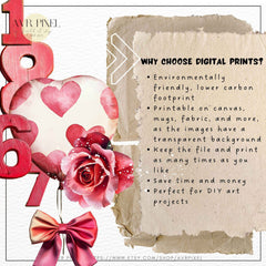 Scrapbooking Ephemera  & Junk Journal Kit | Valentines Vintage  | Victorian  Sheets | DIY  Designs JJES29S33 _ Avr pixel - Avr Pixel