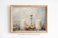 Halloween Wall Art - Elegant Pumpkin Candle Fall Decor by Avr Pixel - Avr Pixel