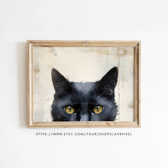 Halloween Spooky Cat Wall Art - Whimsical Decor by Avr Pixel - Avr Pixel