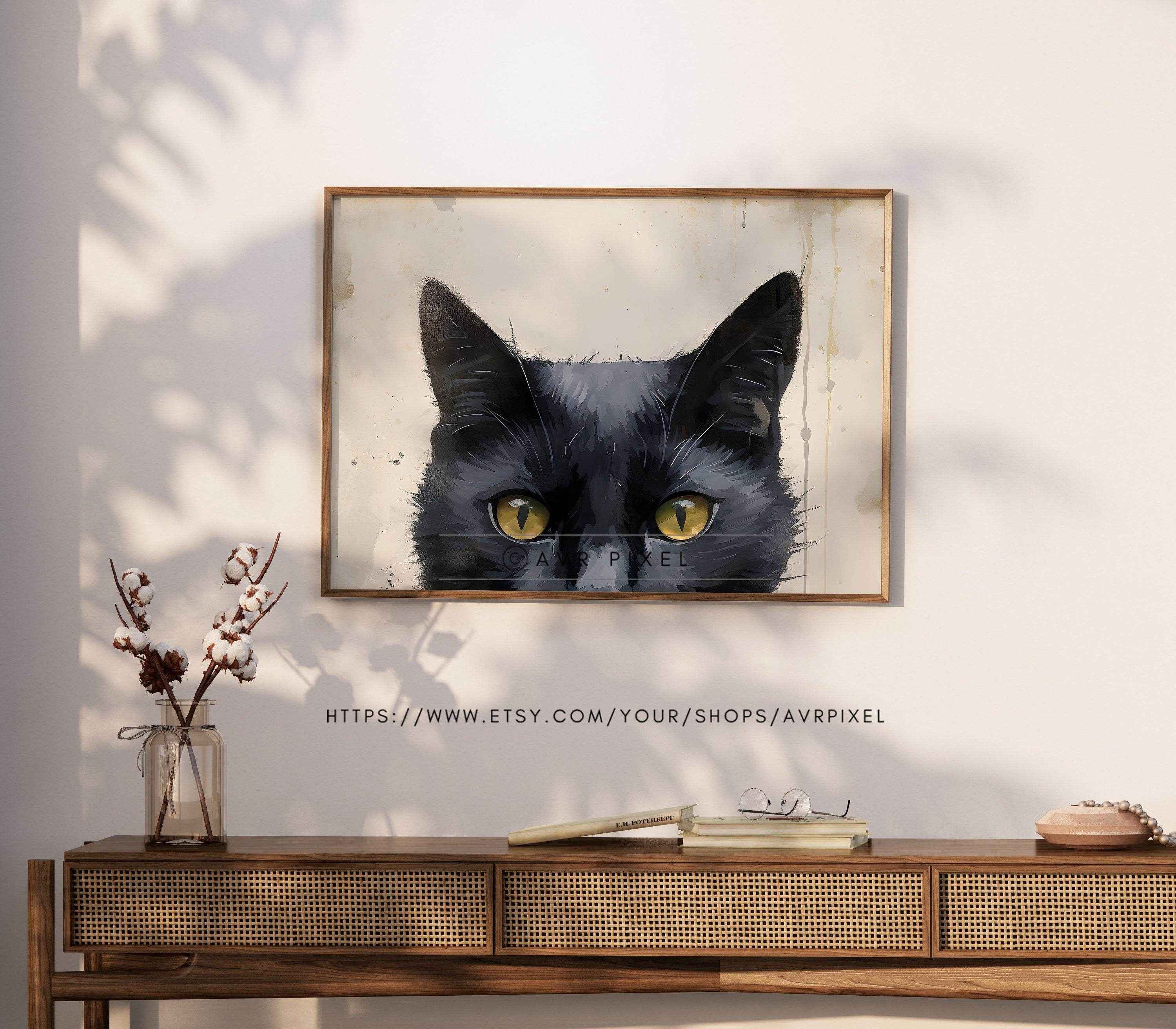 Halloween Spooky Cat Wall Art - Whimsical Decor by Avr Pixel - Avr Pixel