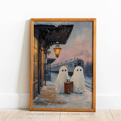 Avr Pixel Halloween Wall Art - Vintage Spooky Home Décor Digital Print - Avr Pixel
