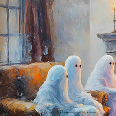 Samsung Frame TV Art - Ghostly Gathering Minimalist Wall Decor _ Avr pixel - Avr Pixel