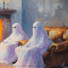 Samsung Frame TV Art - Ghostly Gathering Minimalist Wall Decor _ Avr pixel - Avr Pixel