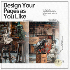 Scrapbooking Ephemera Kit | Vintage Steampunk Kids Digital Art & Crafts | Gears Head JJES3SET21 _ Avr pixel - Avr Pixel