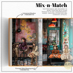 Scrapbooking Ephemera Kit | Vintage Steampunk Kids Digital Art & Crafts | Gears Head JJES3SET21 _ Avr pixel - Avr Pixel