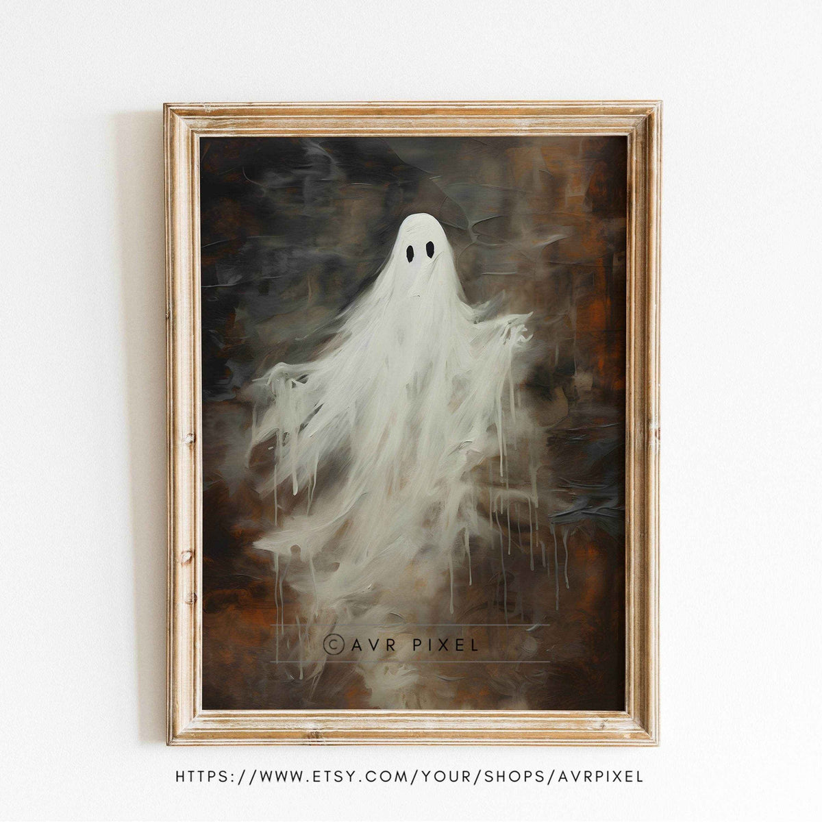 Halloween Wall Art - Whimsical Ghost Set for Spooky Decor - Avr Pixel