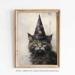 Halloween Black Cat Wall Art | Spooky Decor by Avr Pixel - Avr Pixel