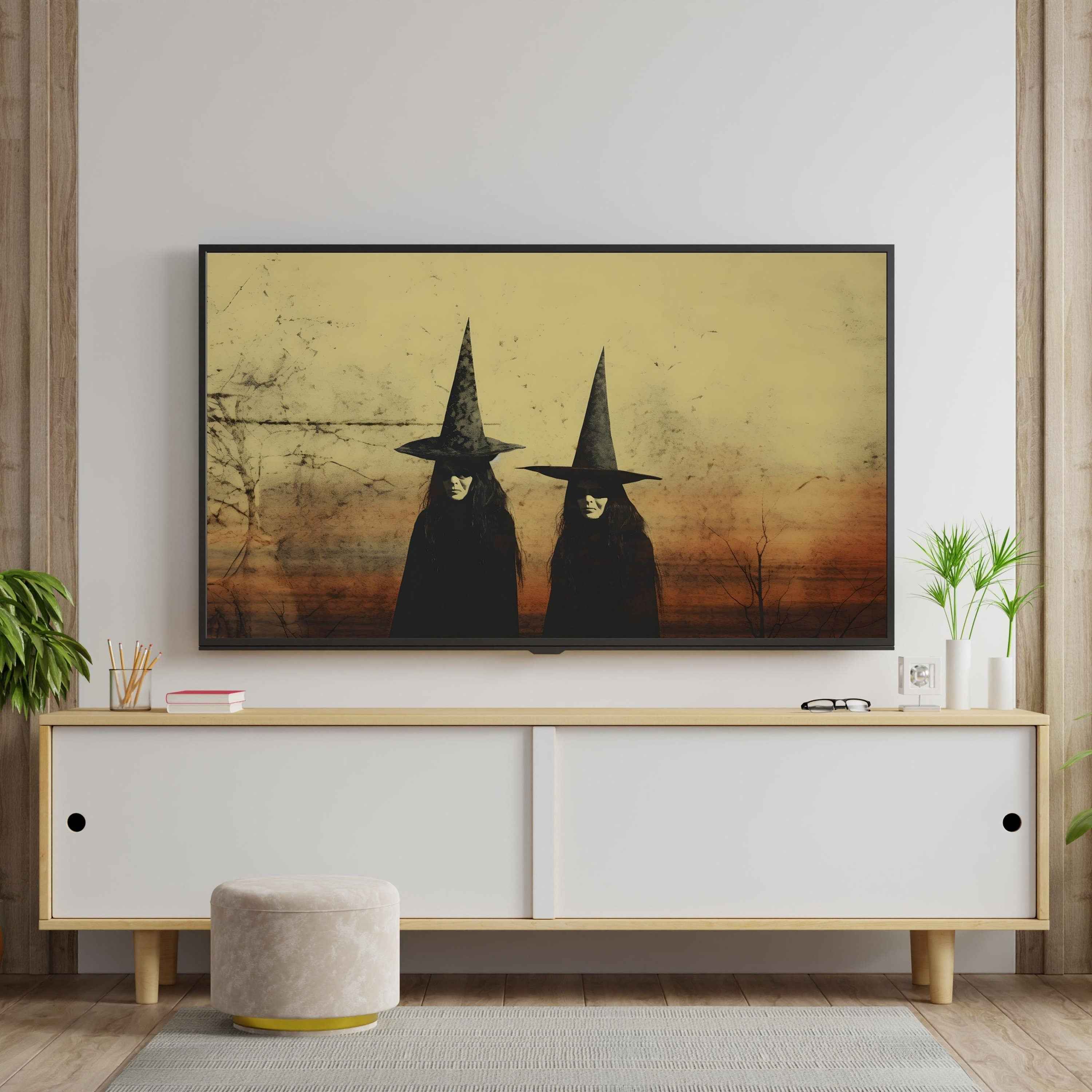 Vintage Halloween Witches Art Set in 4K for Samsung Frame TV