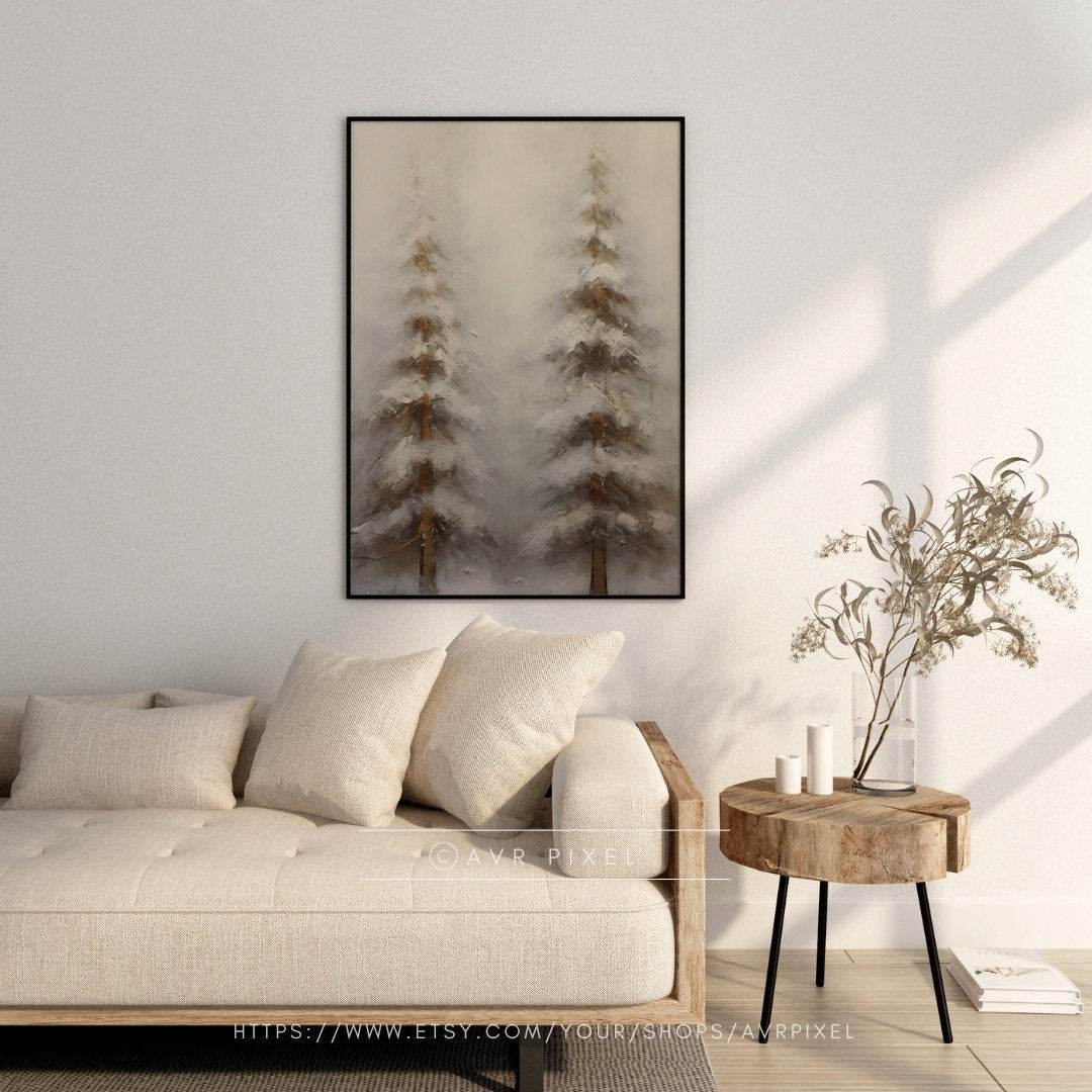 Christmas Wall Art | Rustic Pine Tree  Print | Winter Holiday Decor |  Digital Art WAS1P5 _ Avr pixel - Avr Pixel
