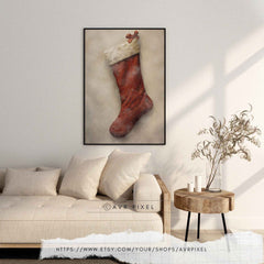 Christmas Wall Art | Rustic  - Farmhouse Holiday Decor Print _ Avr pixel - Avr Pixel