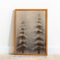 Christmas Wall Art | Rustic Pine Tree  Print | Winter Holiday Decor |  Digital Art WAS1P5 _ Avr pixel - Avr Pixel