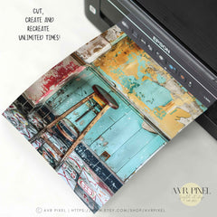 15 Vintage Industrial Junk Journal Digital Papers Set | Grungy Backgrounds for Crafts JJES12SET15