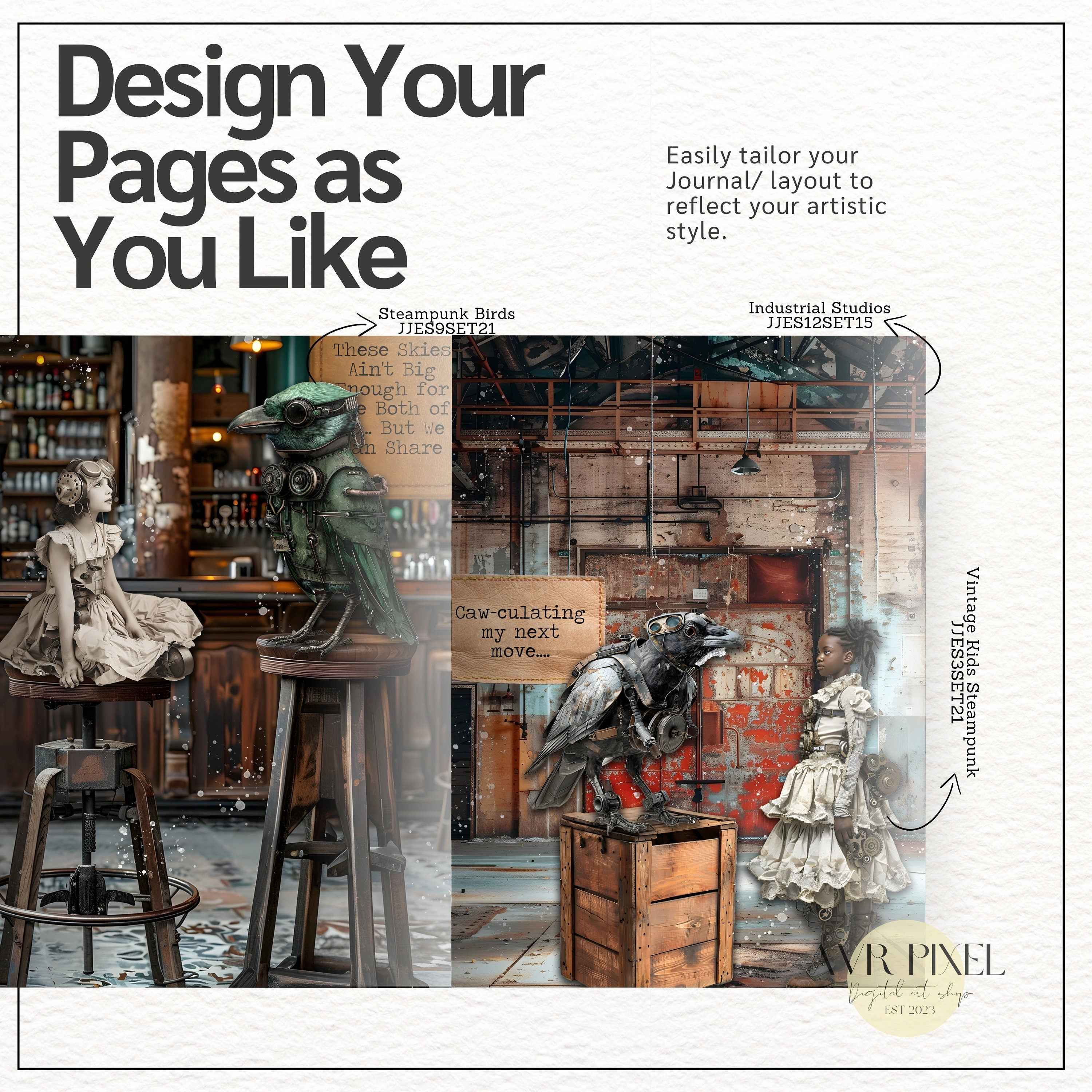 15 Vintage Industrial Junk Journal Digital Papers Set | Grungy Backgrounds for Crafts JJES12SET15