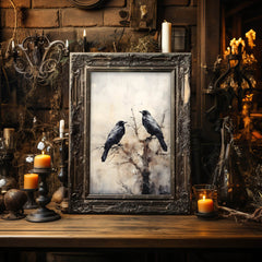 Halloween Wall Art | Spooky Birds  - Muted Colors  Decor _ Avr pixel - Avr Pixel