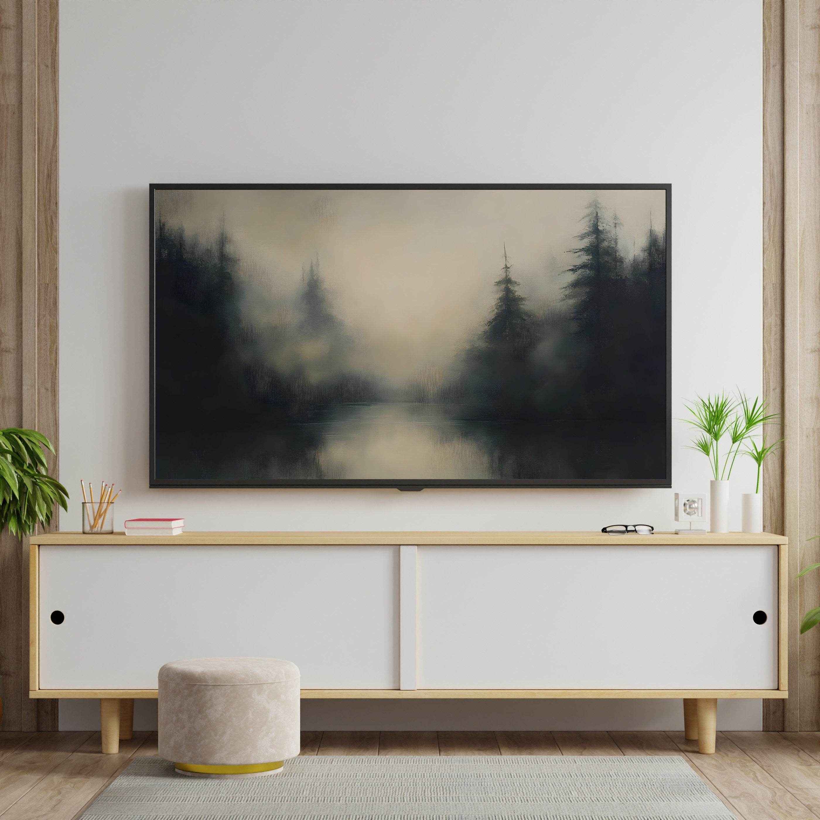 Samsung Frame TV Art - Abstract Neutral Modern Farmhouse Winter Landscape Decor _ Avr pixel - Avr Pixel