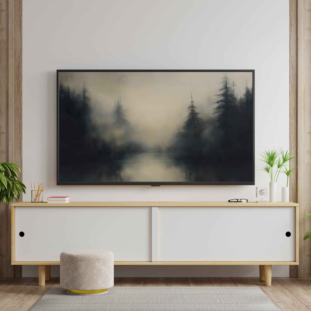 Samsung Frame TV Art | Abstract Neutral Modern organic Art | Modern Farmhouse Decor |Winter Landscape| Instant Download|TVS8