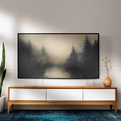 Samsung Frame TV Art - Abstract Neutral Modern Farmhouse Winter Landscape Decor _ Avr pixel - Avr Pixel