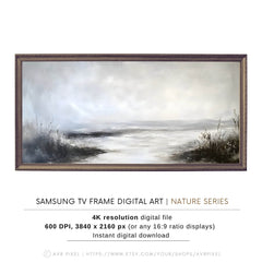 Samsung Frame TV Art - Abstract Neutral Modern Farmhouse Winter Landscape Decor _ Avr pixel - Avr Pixel