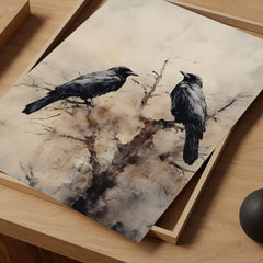 Halloween Wall Art | Spooky Birds  - Muted Colors  Decor _ Avr pixel - Avr Pixel